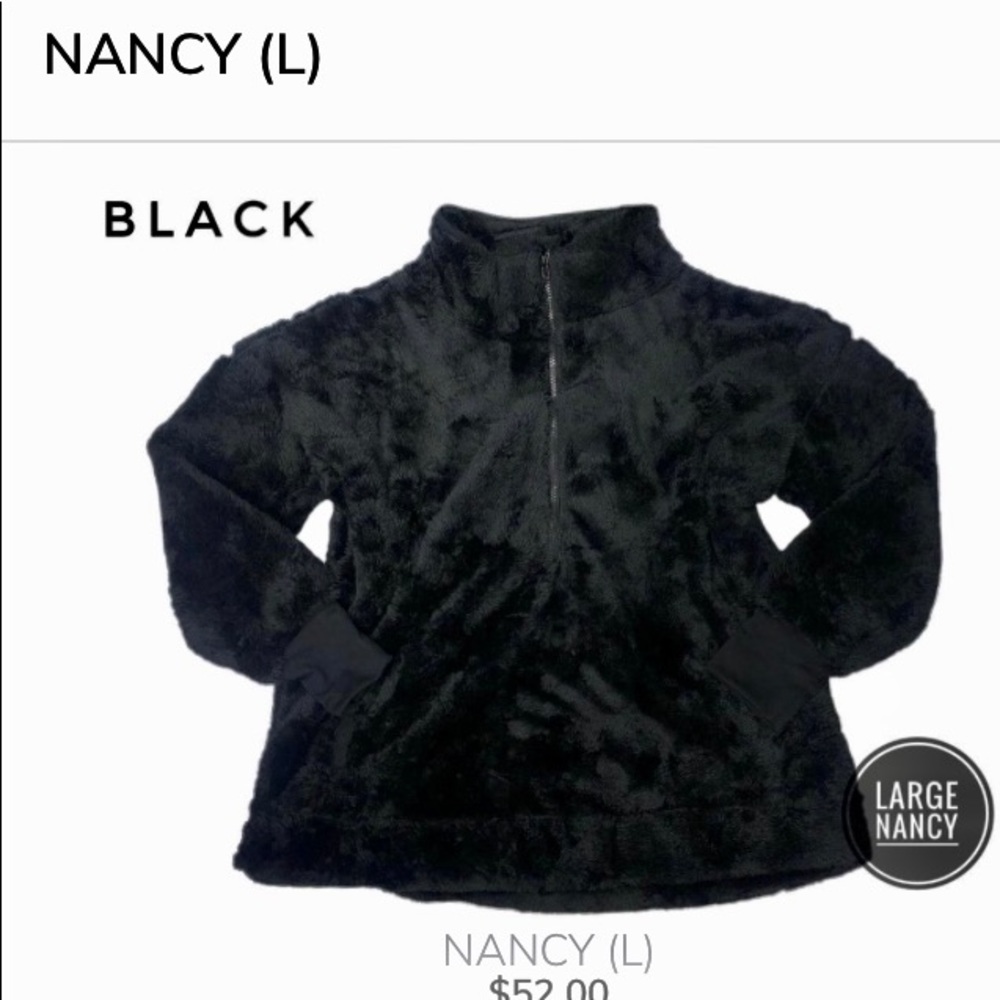 NWT LuLaRoe Solid BLACK Nancy Fleece LARGE